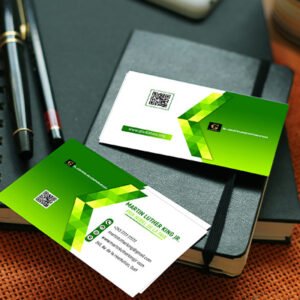 100 cartes de visite vert abstrait