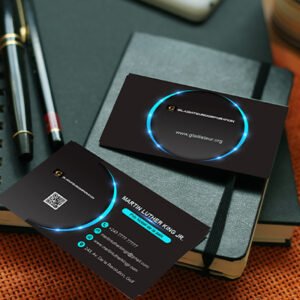 100 Cartes Abstrait bleu étoilé