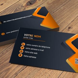 100 cartes de visite design noir-orange